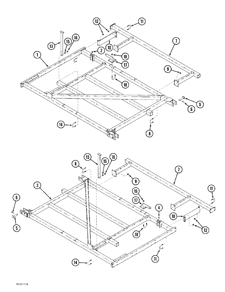 Схема запчастей Case IH 4300 - (9-022) - 12 FOOT WING FRAME (09) - CHASSIS/ATTACHMENTS