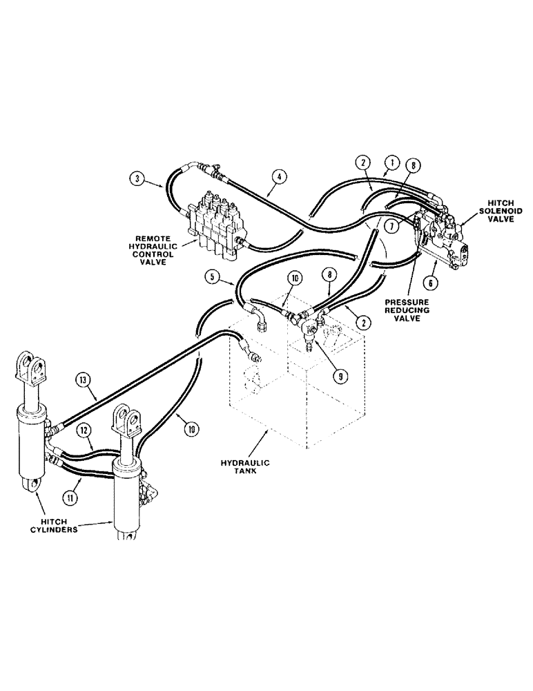 Схема запчастей Case IH 9260 - (1-026) - PICTORIAL INDEX, HITCH HYDRAULICS, ELECTRONIC CONTROLLED (00) - PICTORIAL INDEX