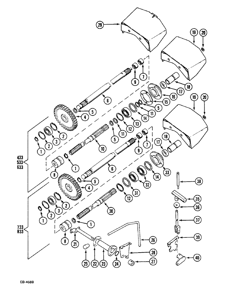 Схема запчастей Case IH 833 - (6-372) - P.T.O - 540 (06) - POWER TRAIN