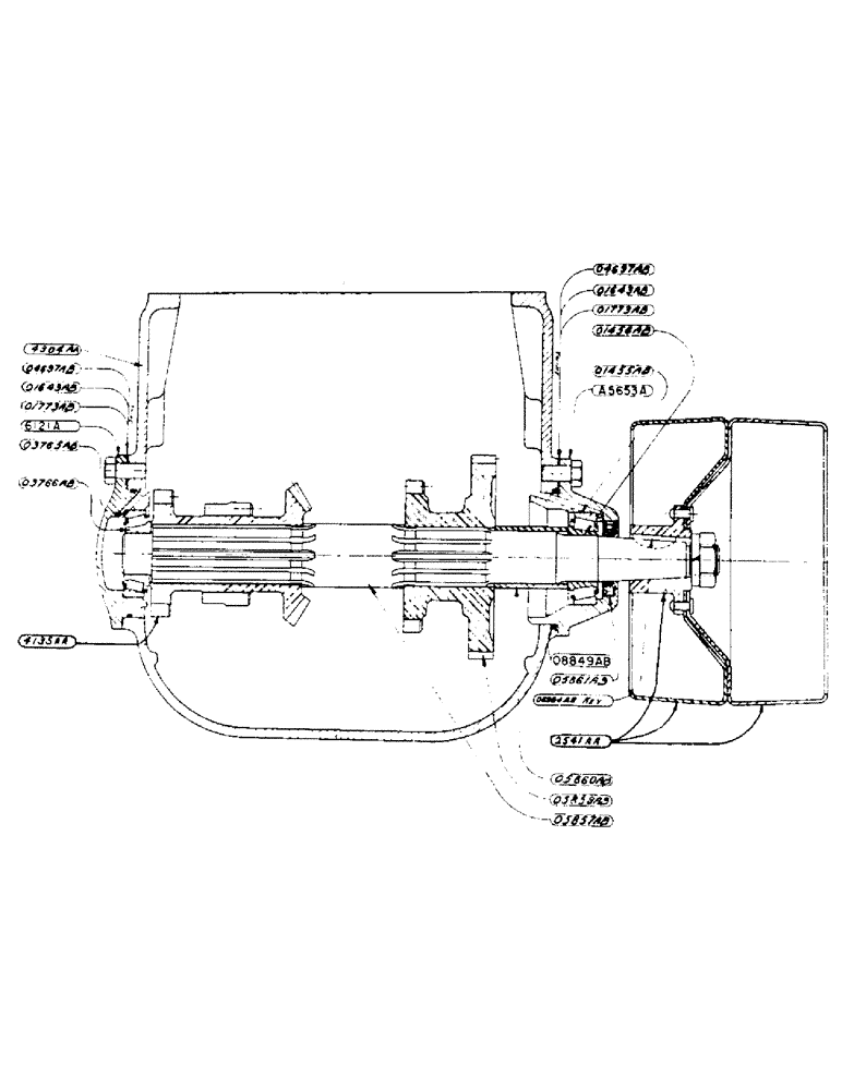 Схема запчастей Case IH SC-SERIES - (055) - BELT PULLEY SHAFT ASSEMBLY, S, SC, SO (06) - POWER TRAIN
