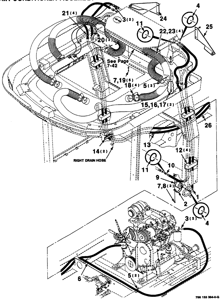 Схема запчастей Case IH 8860 - (07-40) - AIR CONDITIONER ASSEMBLY (50) - CAB CLIMATE CONTROL