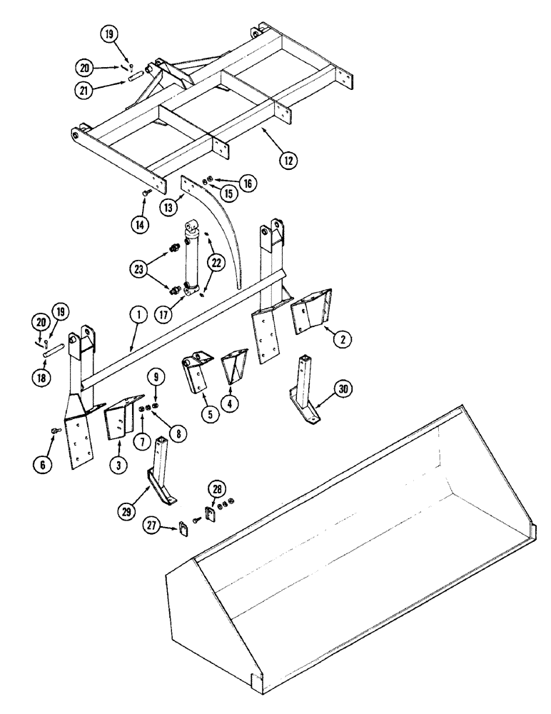 Схема запчастей Case IH 90 - (25A) - GRAPPLE OVER BUCKET, FOUR TOOTH (82) - FRONT LOADER & BUCKET