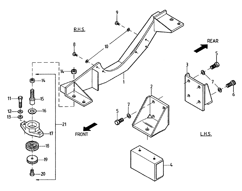 Схема запчастей Case IH 7700 - (C04[15A]) - ENGINE MOUNTS {L10} Engine & Engine Attachments