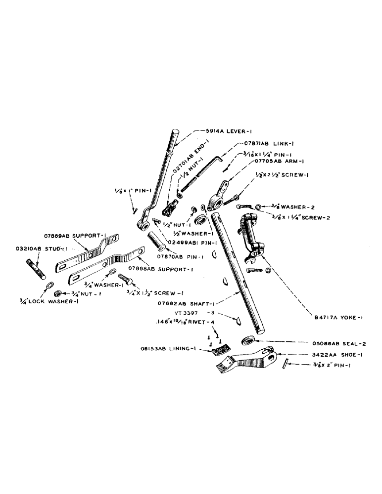 Схема запчастей Case IH DC-SERIES - (053) - CLUTCH THROWOUT PARTS, FOR "DC" TRACTOR NUMBER 481099 AND AFTER (06) - POWER TRAIN