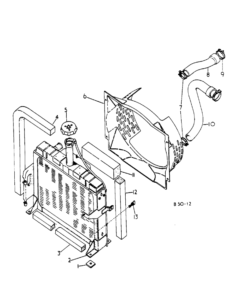 Схема запчастей Case IH 485 - (00B14) - RADIATOR AND CONNECTIONS Cooling
