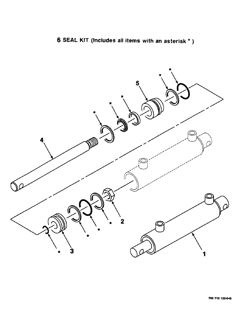 Схема запчастей Case IH 8435 - (8-16) - HYDRAULIC CYLINDER ASSEMBLY, THREADER, 700712122 HYD. CYL. ASSEMBLY COMPLETE, 2" BORE X 8" STROKE (07) - HYDRAULICS
