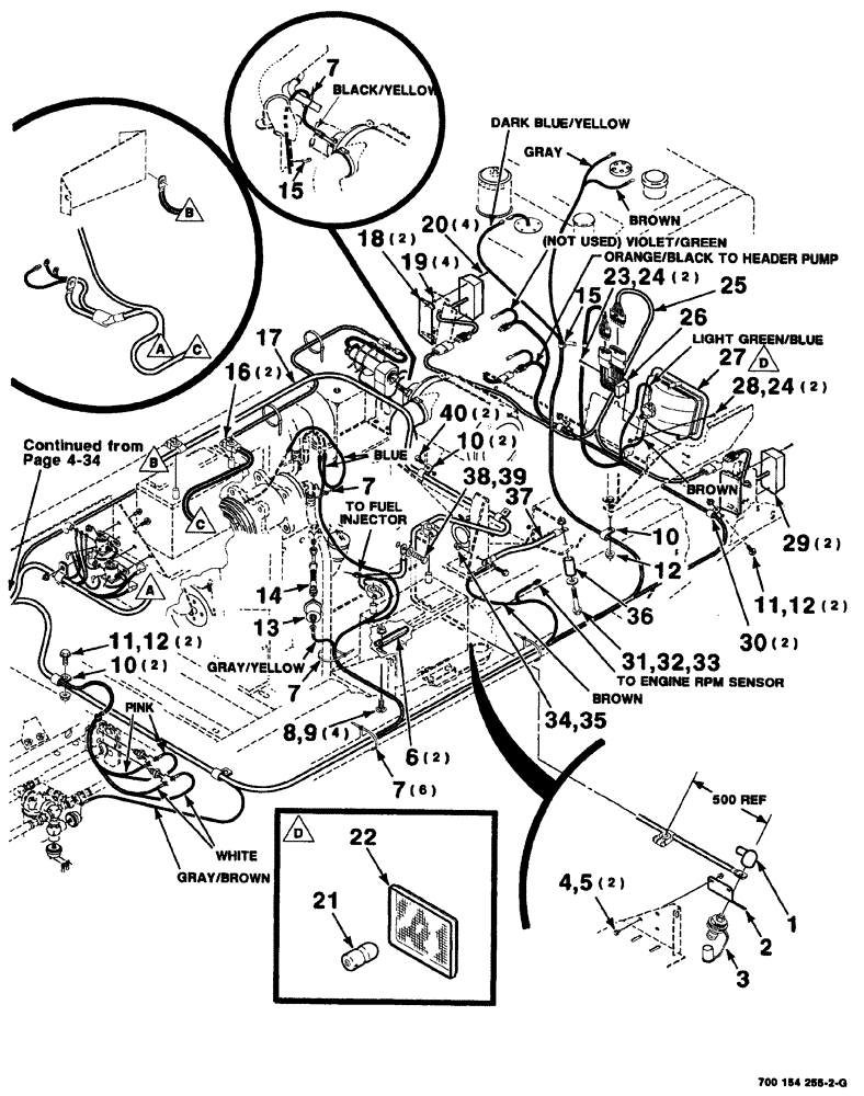 Схема запчастей Case IH 8880HP - (04-038) - ENGINE WIRING ASSEMBLY - REAR (8880HP) (55) - ELECTRICAL SYSTEMS