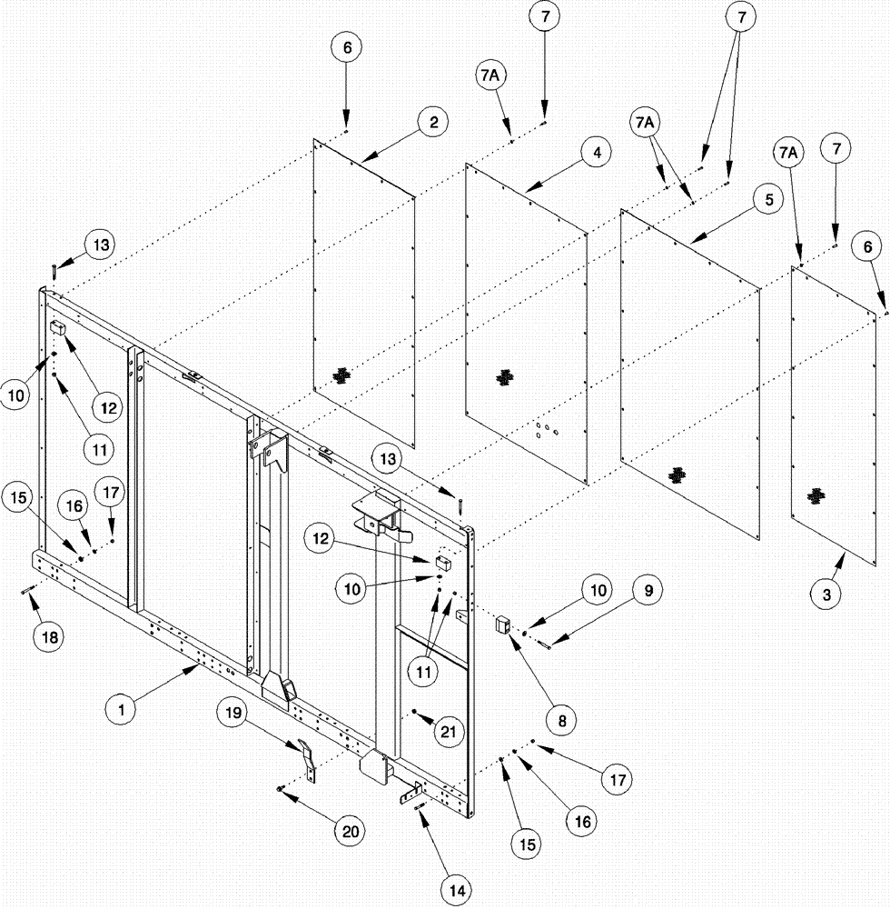 Схема запчастей Case IH 620 - (09D-10) - BASKET, FRONT WALL (16) - BASKET