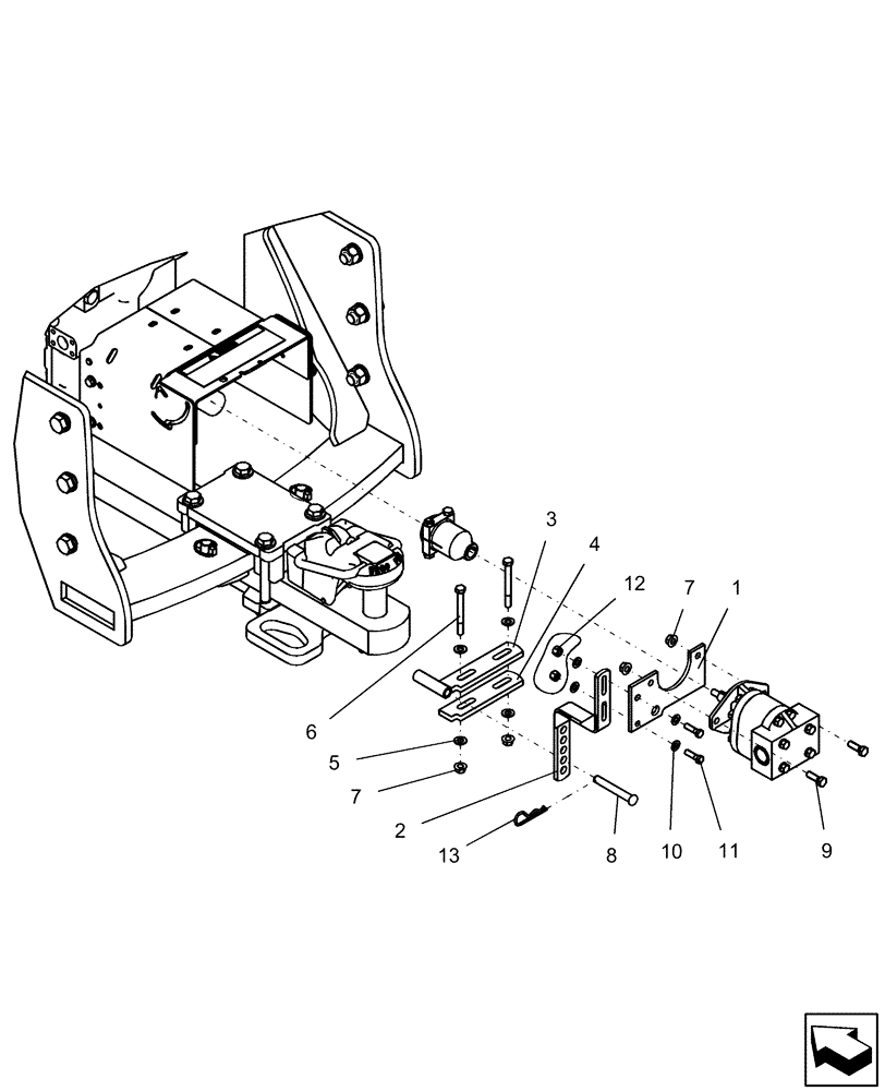 Схема запчастей Case IH 1240 - (35.124.05) - HYDRAULICS - PTO DRAWBAR RESTRAINT (35) - HYDRAULIC SYSTEMS