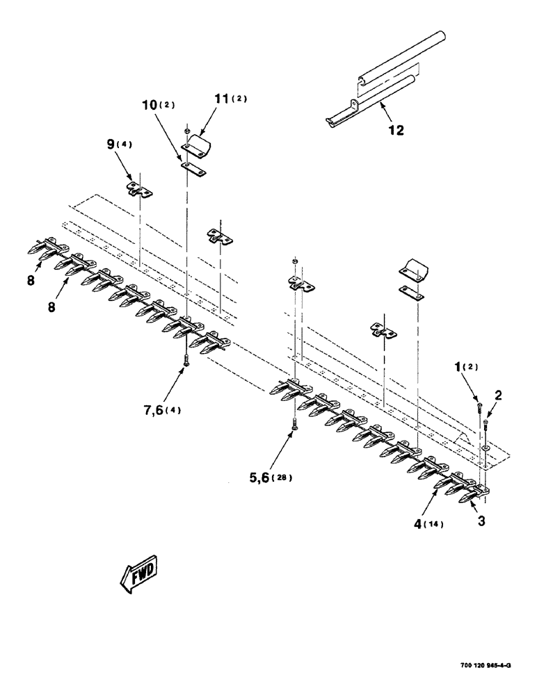 Схема запчастей Case IH 8830 - (5-14) - GUARD ASSEMBLY, LEFT, 15 FOOT ONLY (58) - ATTACHMENTS/HEADERS