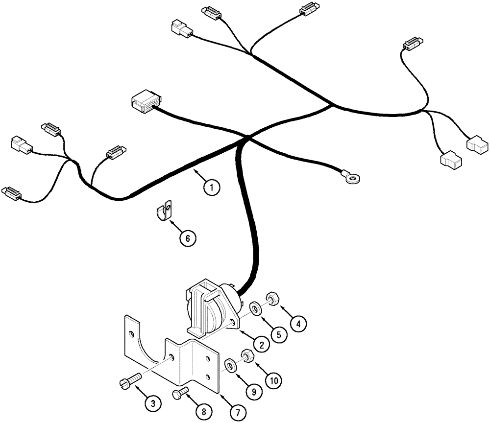Схема запчастей Case IH C70 - (04-03) - HARNESS - REAR FENDER (04) - ELECTRICAL SYSTEMS