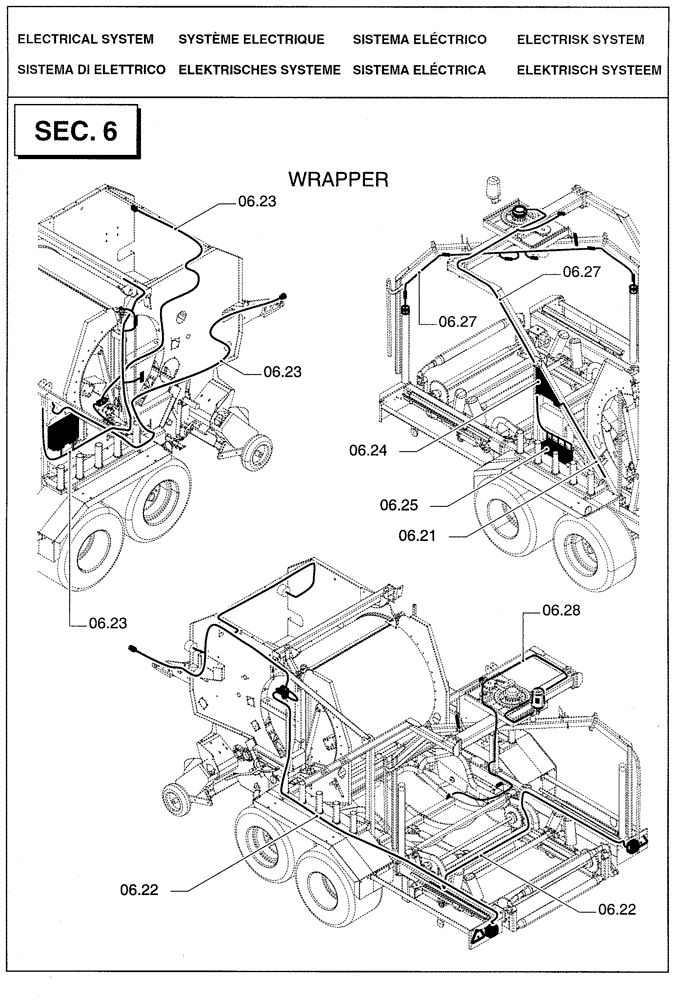 Схема запчастей Case IH RBX341 - (0.0022A[01]) - SECTION LIST 6 - ELECTRICAL SYSTEM (00) - GENERAL