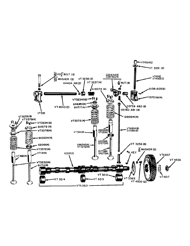 Схема запчастей Case IH 500B-SERIES - (013A) - INTAKE AND EXHAUST VALVES, FOR GASOLINE ENGINES (02) - ENGINE