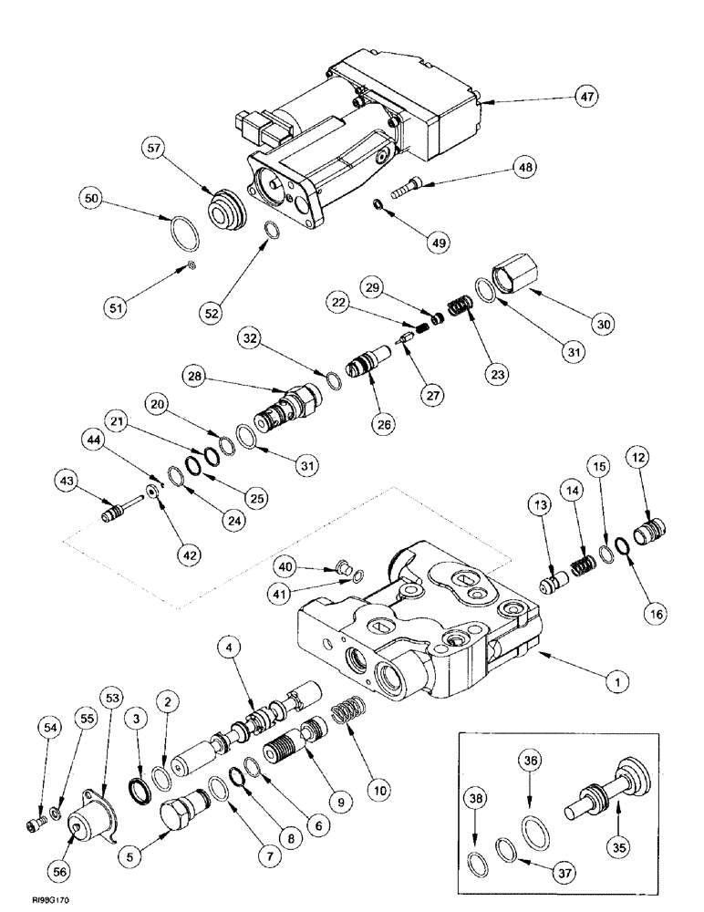 Схема запчастей Case IH MX220 - (8-070) - REMOTE HYDRAULIC CONTROL VALVE (08) - HYDRAULICS
