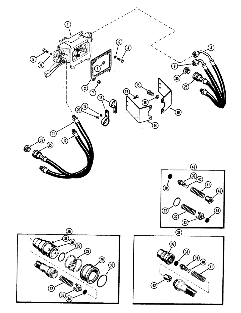 Схема запчастей Case IH 870 - (258) - BRAKE-AWAY COUPLINGS & LINES (09) - CHASSIS/ATTACHMENTS