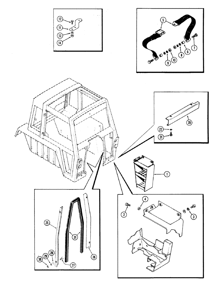 Схема запчастей Case IH 870 - (291E) - CAB, LOWER SHEET METAL, HINSON (09) - CHASSIS/ATTACHMENTS