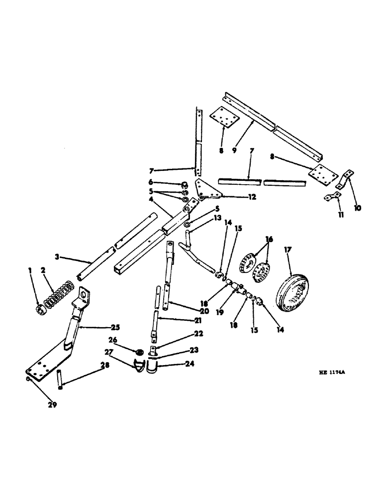 Схема запчастей Case IH 100 - (B-42) - SPRING CUSHION HITCH 