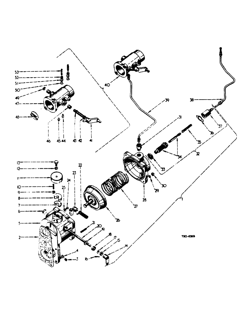 Схема запчастей Case IH B275 - (020) - DIESEL ENGINE, PNEUMATIC GOVERNOR AND VENTURI, UP TO BD-144/17288A (01) - ENGINE