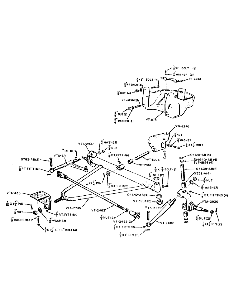 Схема запчастей Case IH VAI-SERIES - (050) - FRONT SUPPORT AND AXLE ASSEMBLY, TRACTORS BEFORE NO. 5265953 (06) - POWER TRAIN