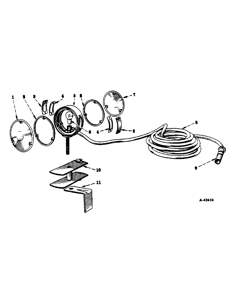 Схема запчастей Case IH FARMALL C - (084) - ELECTRICAL SYSTEM, SAFETY LIGHT, FOR TRACTORS EQUIPPED WITH SAFTEY LIGHT PACKAGE (06) - ELECTRICAL SYSTEMS