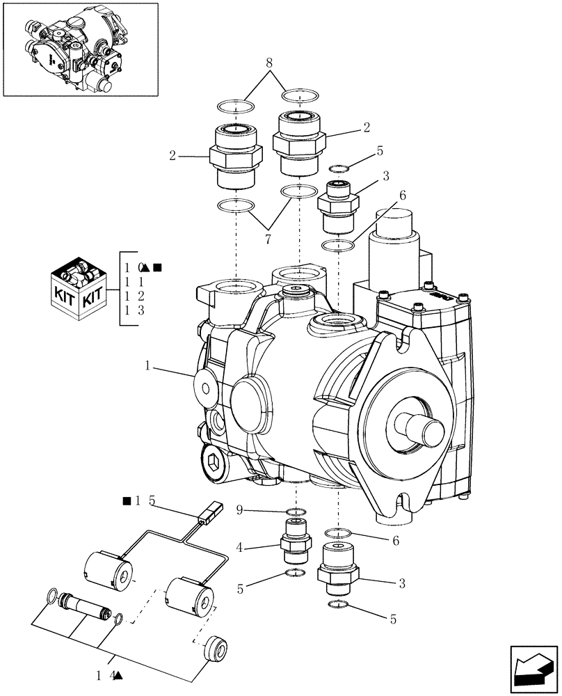 Схема запчастей Case IH 9230 - (35.220.04) - PUMP, HYD. FEEDER (35) - HYDRAULIC SYSTEMS