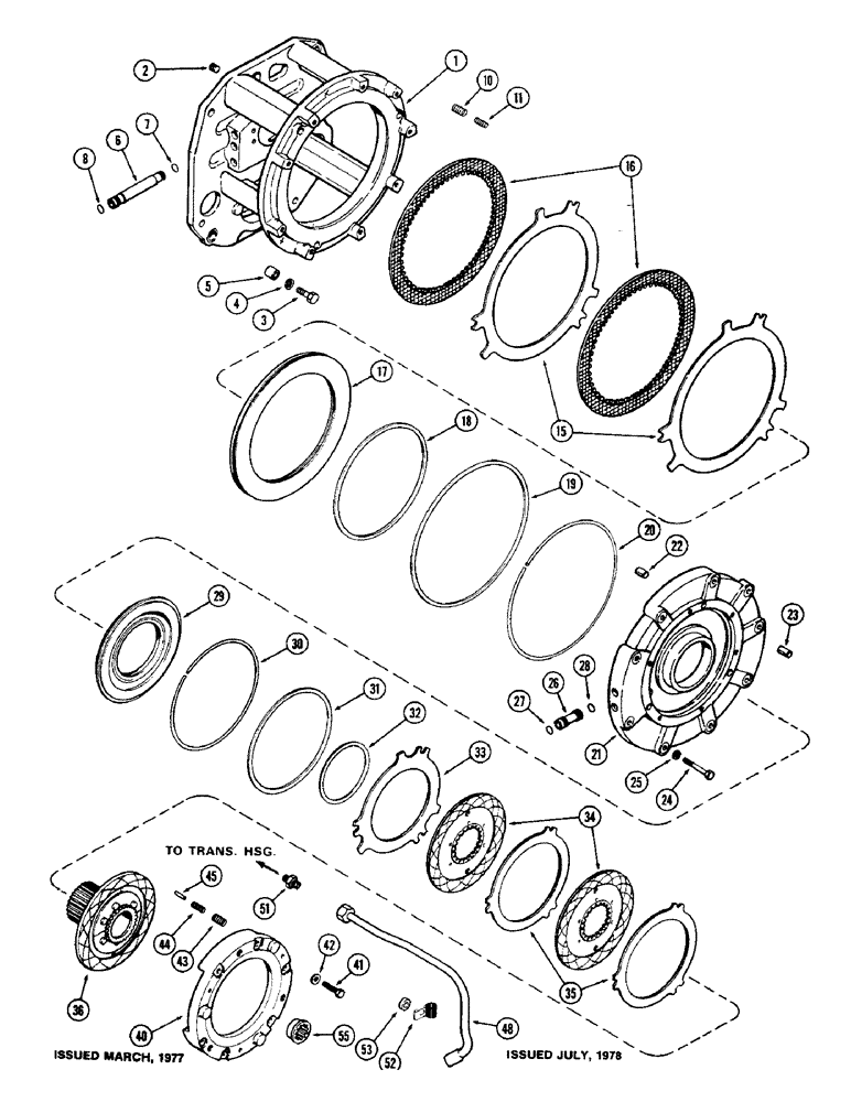 Схема запчастей Case IH 1570 - (117C) - C1 AND C4 CLUTCHES, USED PRIOR TO TRANSMISSIONS SERIAL NUMBER 10057502 (06) - POWER TRAIN