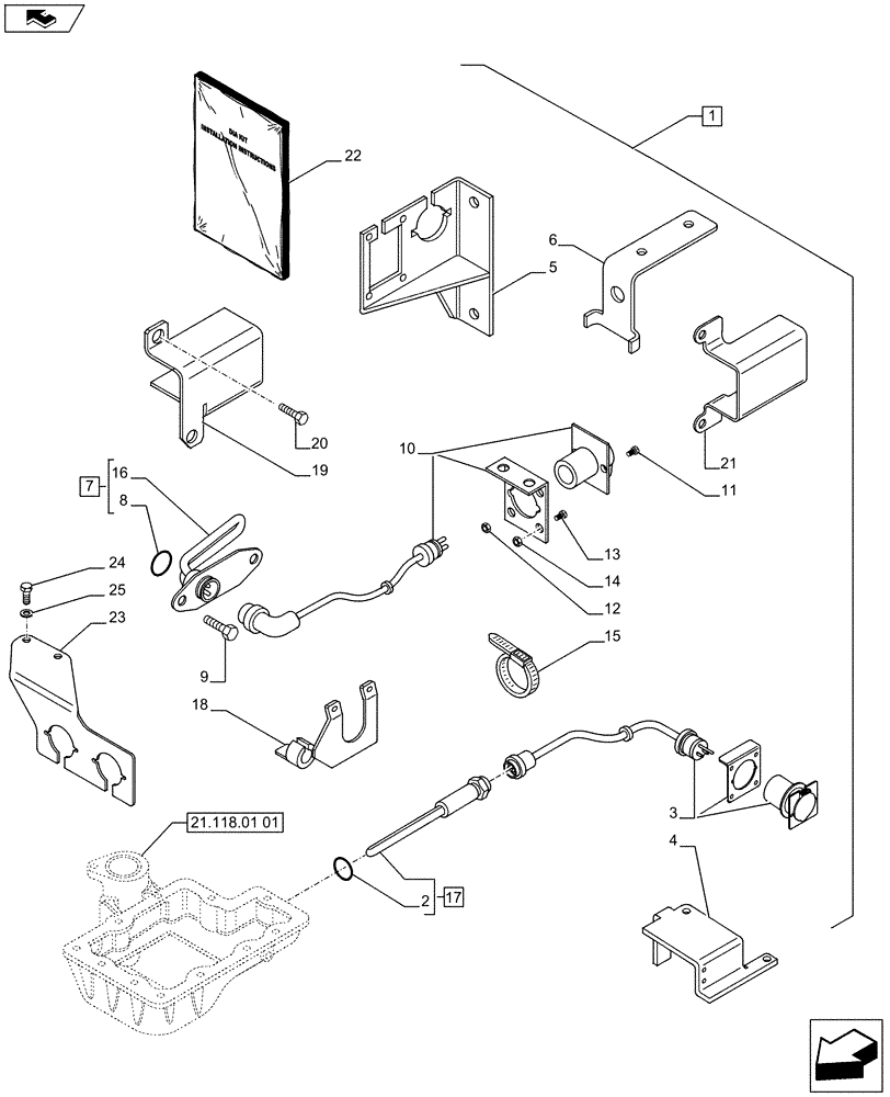 Схема запчастей Case IH PUMA 215 - (88.010.01) - DIA KIT - ENGINE BLOCK AND TRANSMISSION OIL HEATERS (110 V) (88) - ACCESSORIES