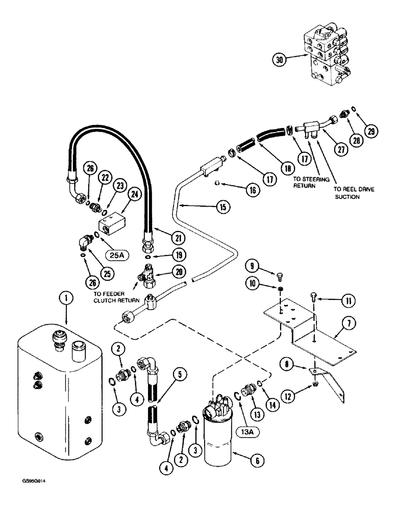 Схема запчастей Case IH 1670 - (8-16) - HEADER LIFT RETURN SYSTEM (07) - HYDRAULICS