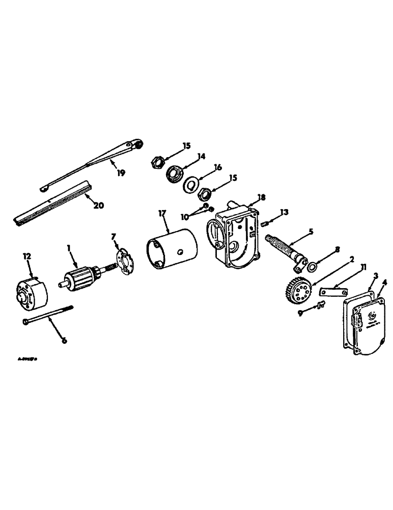 Схема запчастей Case IH 4166 - (13-13) - SUPERSTRUCTURE, WINDSHIELD WIPER MOTOR (05) - SUPERSTRUCTURE