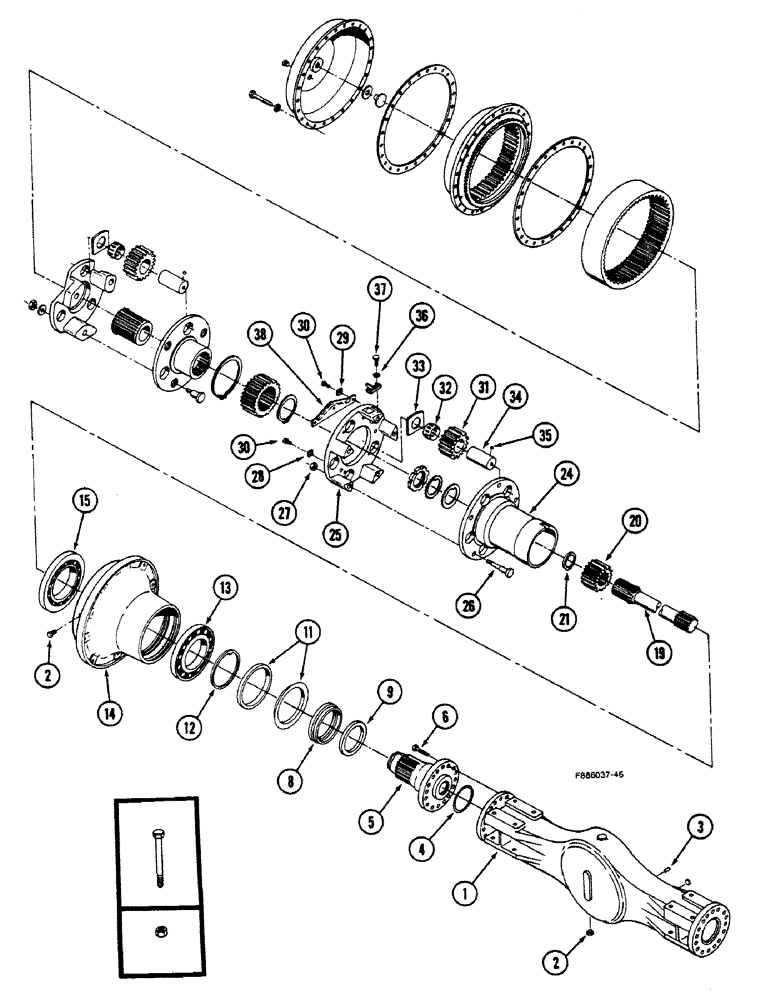 Схема запчастей Case IH 9150 - (6-074) - AXLE ASSEMBLY, HOUSING AND WHEEL END, K598.60/70 SERIES (06) - POWER TRAIN