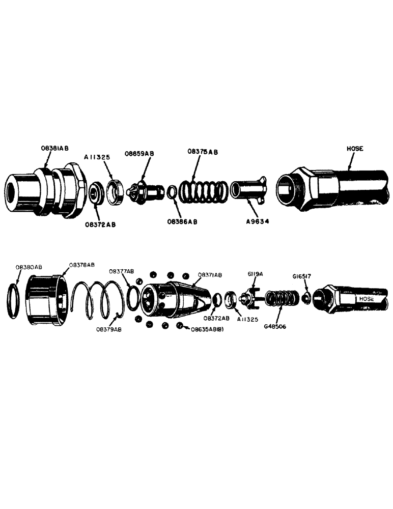 Схема запчастей Case IH 500B-SERIES - (123) - 4025AA BREAK-AWAY COUPLING PLUG, G30463 B A SOCKET, G30455 SERVICE KIT, ADAPTER PLUGS FOR B A COUPLI (08) - HYDRAULICS