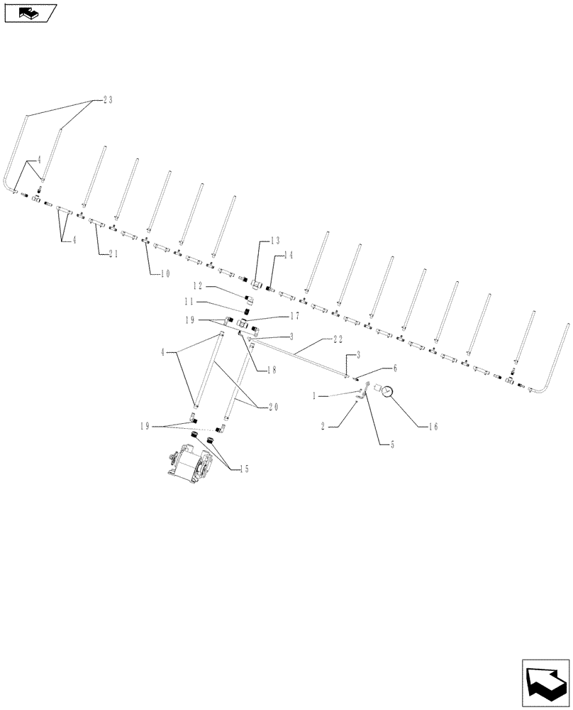 Схема запчастей Case IH NPX2800 - (75.200.09) - HOSE ASSEMBLY DOUBLE PISTON PUMP (75) - SOIL PREPARATION