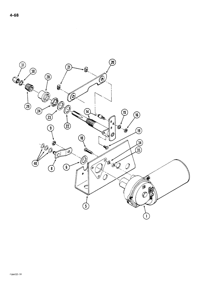 Схема запчастей Case IH STEIGER - (4-068) - WIPER DRIVE ASSEMBLY, FRONT WINDOWS, P.I.N. 1790270 AND AFTER (04) - ELECTRICAL SYSTEMS