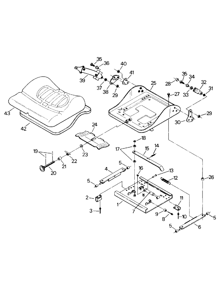 Схема запчастей Case IH KP-525 - (01-13) - SEAT ASSEMBLY, SEAT CUSHION & LATERAL ISOLATOR (10) - CAB