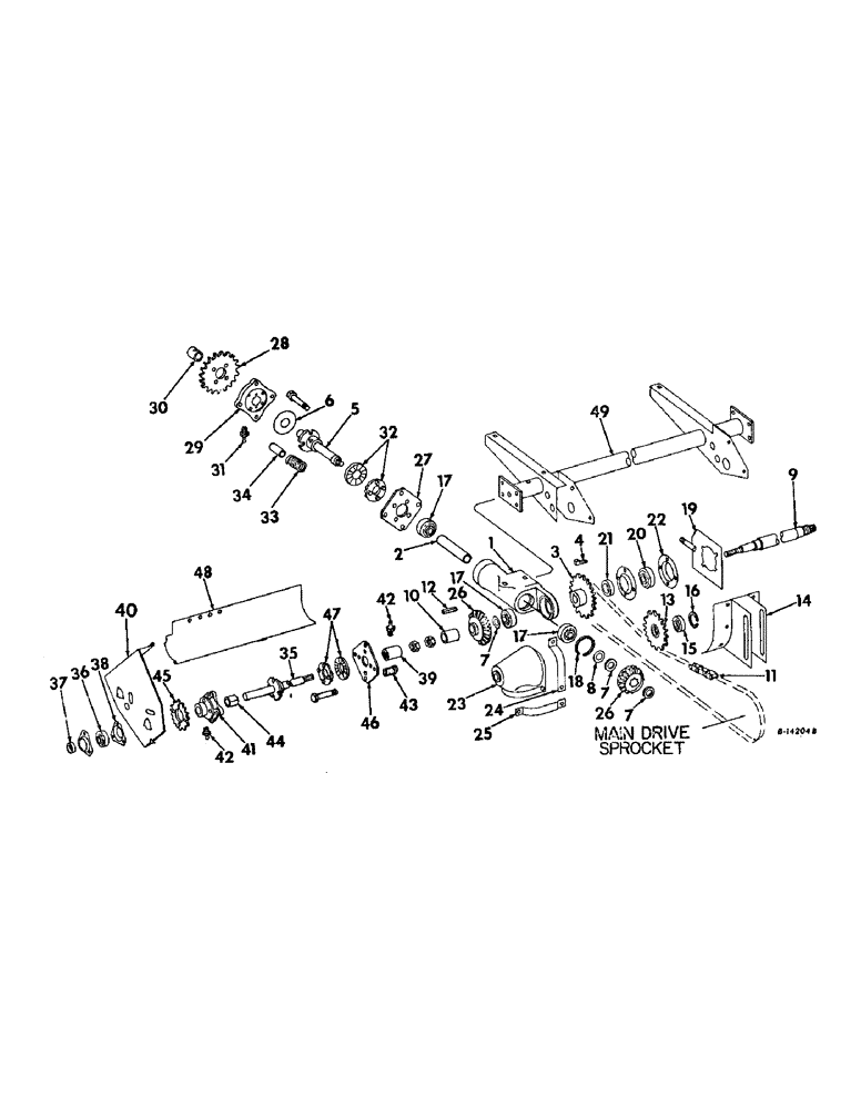 Схема запчастей Case IH 429 - (B-08) - MAIN DRIVE (58) - ATTACHMENTS/HEADERS