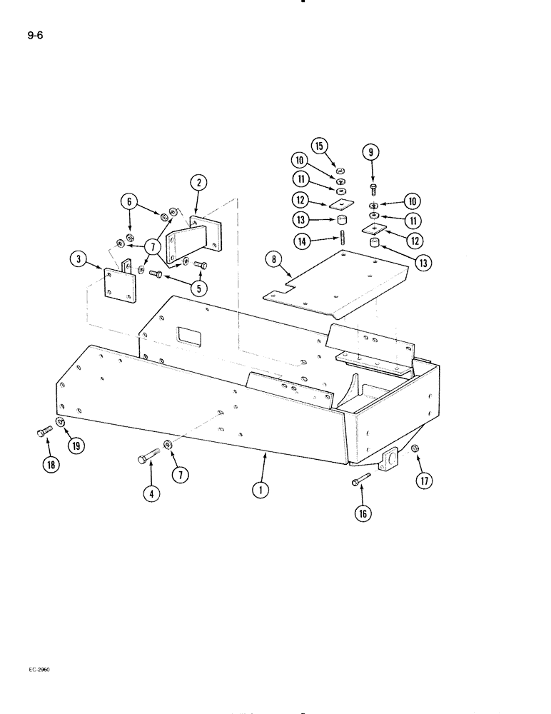 Схема запчастей Case IH 595 - (9-006) - FRONT BOLSTER, FABRICATED (09) - CHASSIS/ATTACHMENTS