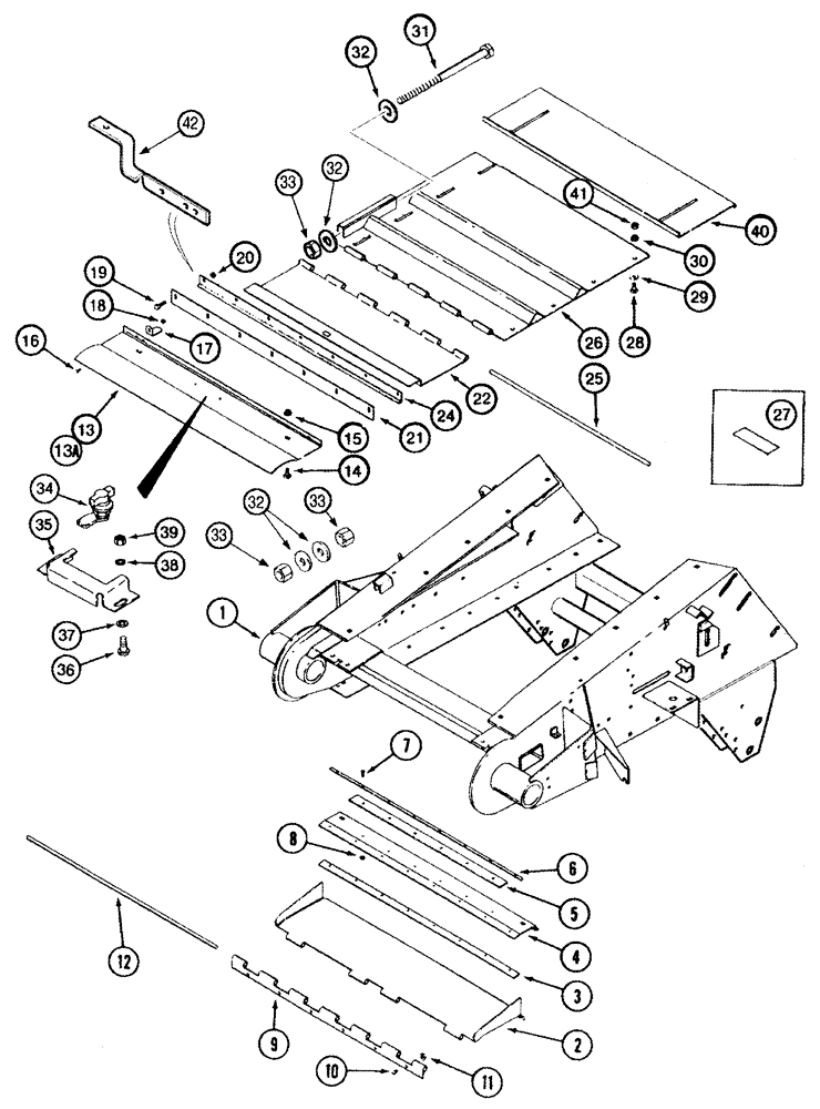 Схема запчастей Case IH 2366 - (09A-21) - FEEDER - COVERS (13) - FEEDER