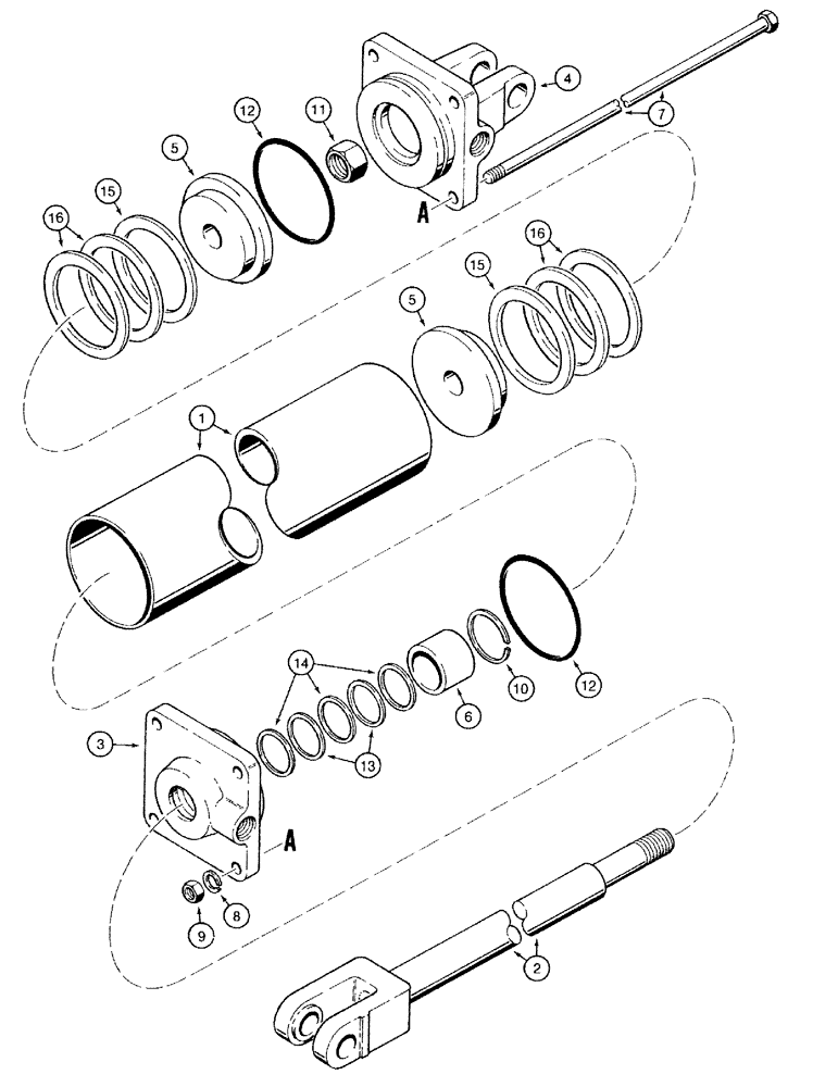 Схема запчастей Case IH 770 - (08-32) - TRANSPORT LIFT CYLINDER - 959947R91, TIE BOLT TYPE, 5 INCH ID (08) - HYDRAULICS