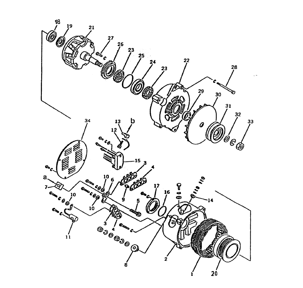 Схема запчастей Case IH 7700 - (C01-53) - ALTERNATOR (KOMATSU) Engine & Engine Attachments
