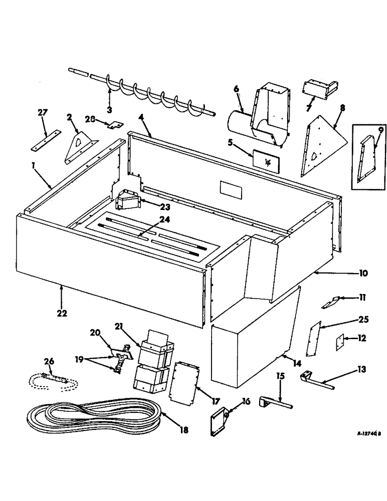 Схема запчастей Case IH 403 - (148) - GRAIN TANK EXTENSION ATTACHMENT, SERIAL NO. 2196 AND ABOVE (80) - CROP STORAGE/UNLOADING