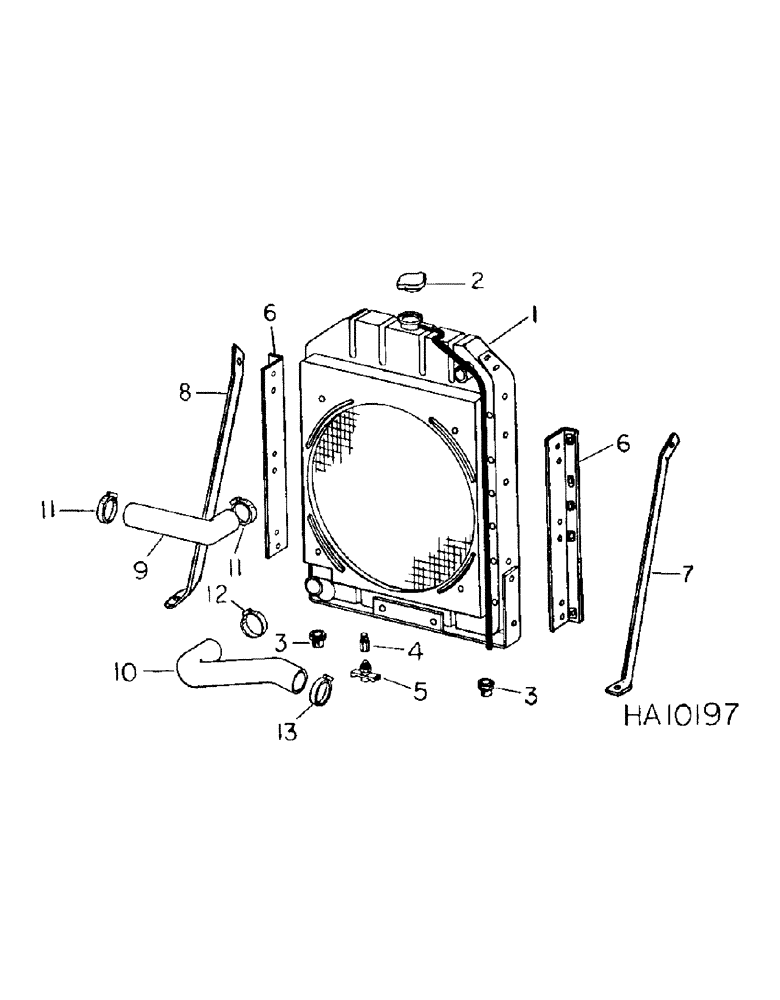 Схема запчастей Case IH 4000 - (06-01) - COOLING, RADIATOR AND CONNECTIONS, C-232 GAS ENGINE FOR USE ON 4000 WINDROWERS Cooling