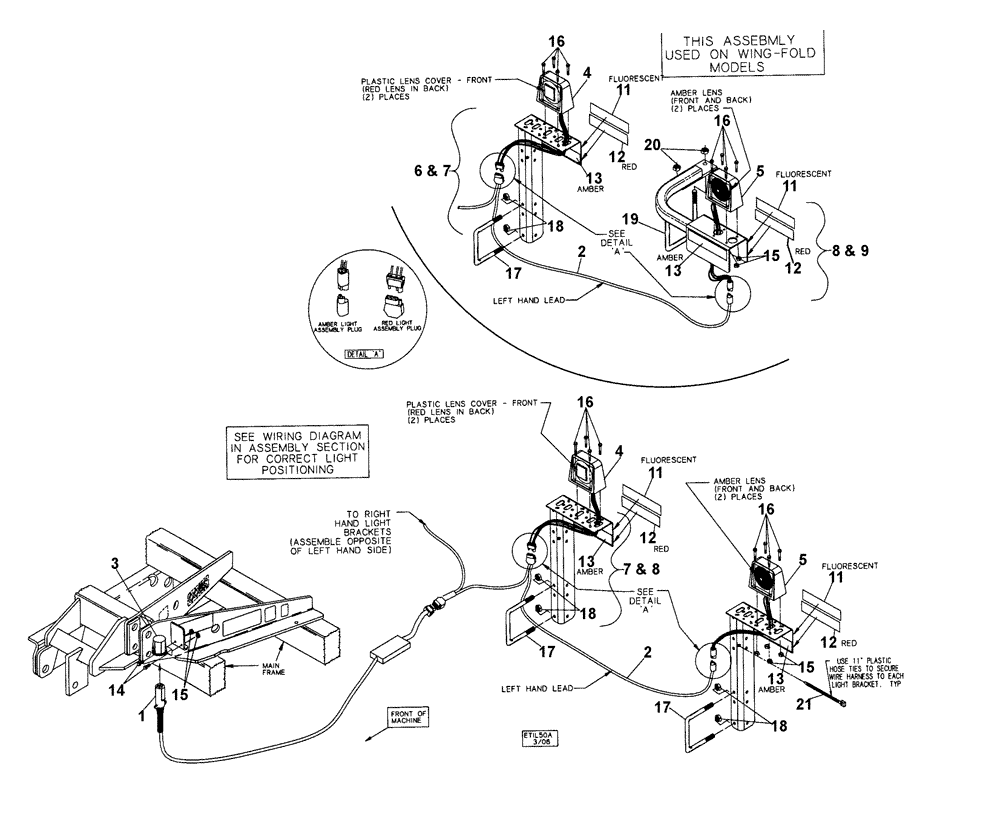 Схема запчастей Case IH 2500 ECOLO-TIL - (55.404.01) - WARNING AND TAILLIGHT KIT (55) - ELECTRICAL SYSTEMS