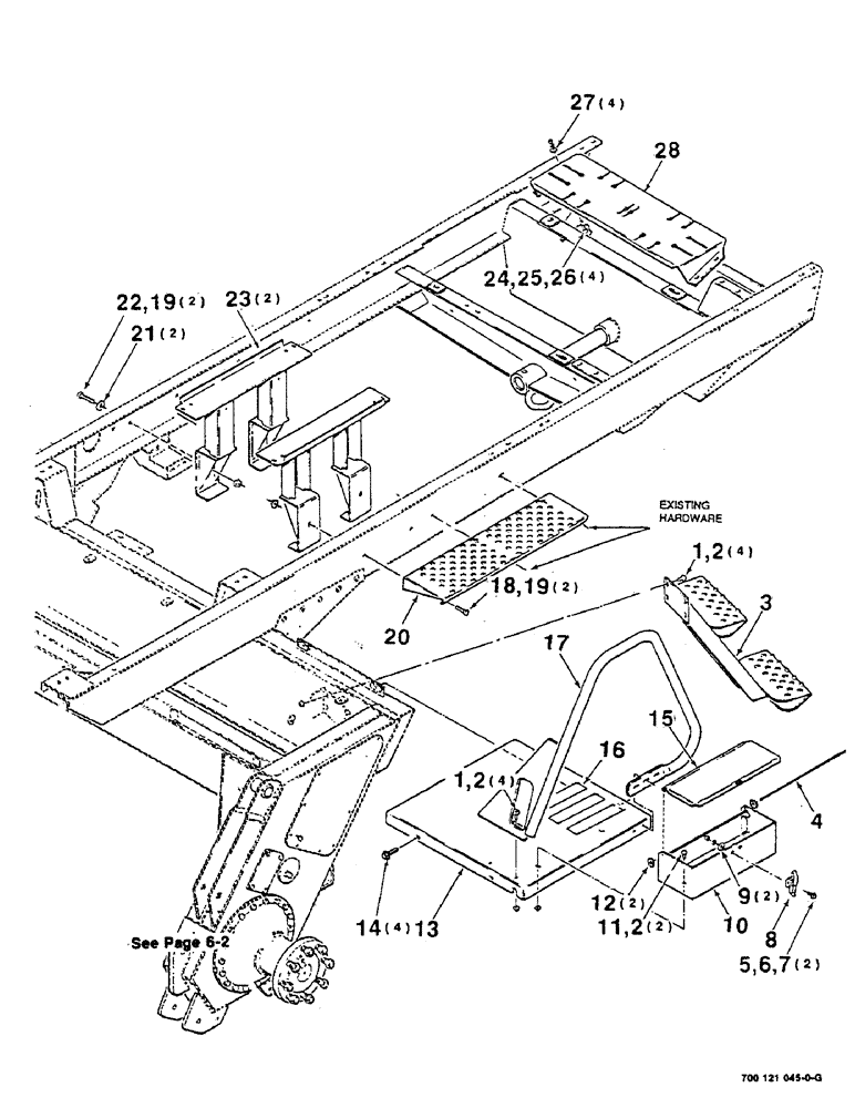 Схема запчастей Case IH 8825HP - (07-36) - PLATFORM STEPS, RAILS AND TOOL BOX ASSEMBLY (09) - CHASSIS