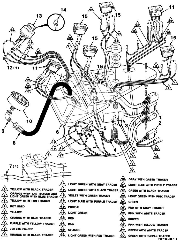 Схема запчастей Case IH 8880HP - (04-012) - CONSOLE PANEL WIRING ASSEMBLY (55) - ELECTRICAL SYSTEMS