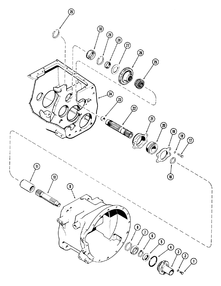 Схема запчастей Case IH 870 - (175A) - RANGE SHAFT AND GEARS, MECHANICAL SHIFT (06) - POWER TRAIN