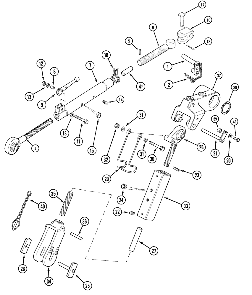 Схема запчастей Case IH 5120 - (9-004) - HITCH, LIFT LINKS, UPPER, SWIVEL (09) - CHASSIS/ATTACHMENTS