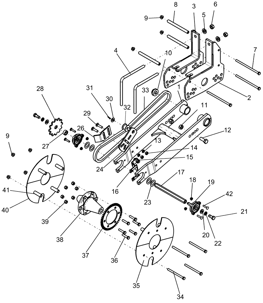 Схема запчастей Case IH 1220 - (44.100.11) - DRIVE WHEELS - LH 6RN, 8RN, 8RW, 16RN MECH; 6RN, 8RN, 8RW VR (44) - WHEELS