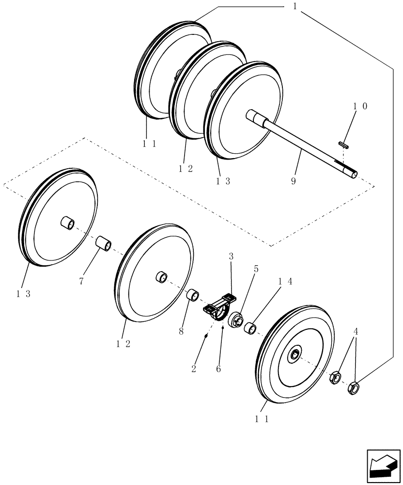 Схема запчастей Case IH 400 - (75.200.25) - PACKER GANG ASSY 10" SPACING, 6 STEEL WHEELS (75) - SOIL PREPARATION