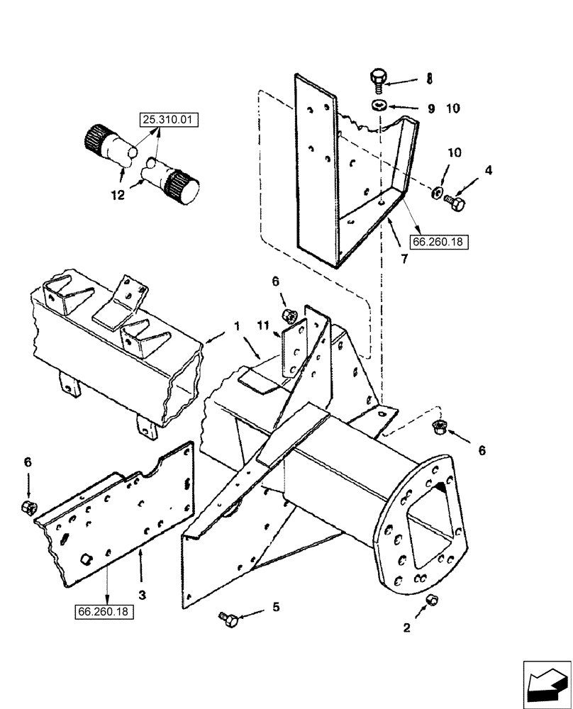 Схема запчастей Case IH 2588 - (44.151.11) - AXLE ASSY - DRIVE, WITHOUT EXTENSIONS (44) - WHEELS