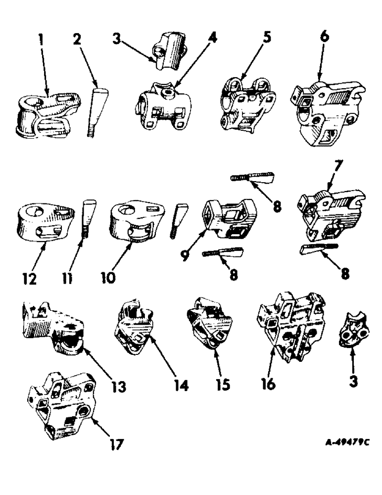 Схема запчастей Case IH INTERNATIONAL - (YA-2) - CLAMPS 